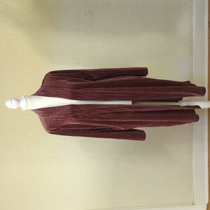 Forever 21 Lightweight Plum Velour Open Front Casual Jacket Cardigan Size Large